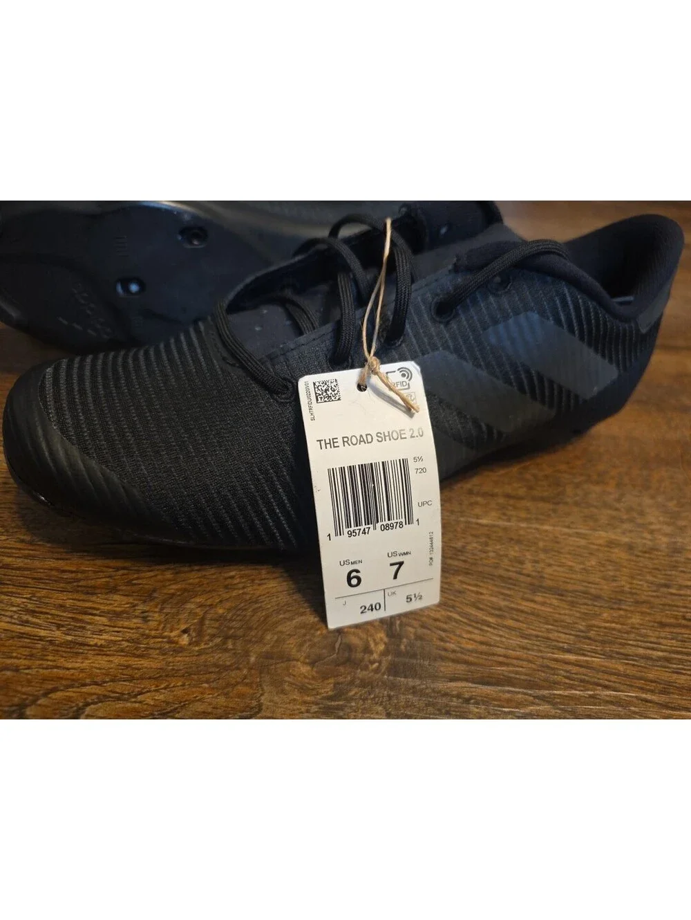 Size 6 Adidas The Road Shoe 2.0 Black Carbon Grey Cycling Shoes HQ3486
